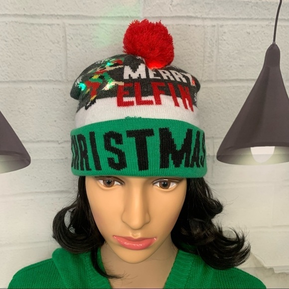 Merry Elfin Christmas Light Up Hat - Picture 3 of 6